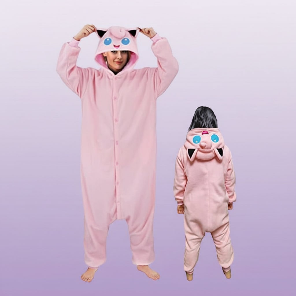 Kids' Halloween Onesie Pajamas with Character Hood and Fleece for Costume Party