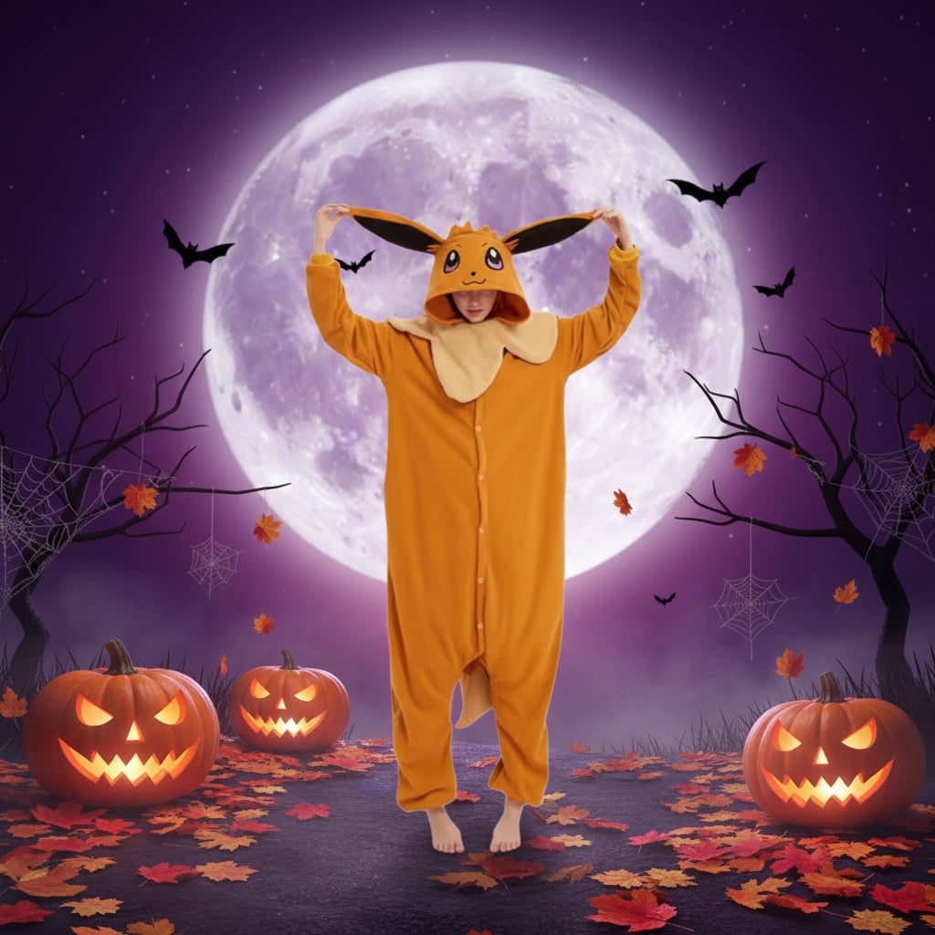 Kids' Halloween Onesie Pajamas with Character Hood and Fleece for Costume Party
