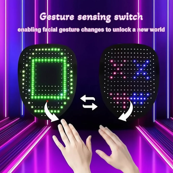 Kids' Halloween Red Light LED Mask with Gesture Control for Party Costume and at Home Use