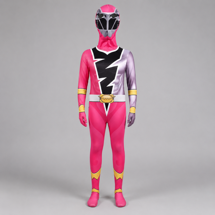 Kids' Halloween Superhero Costume Jumpsuit Dress Up with Lightning Bolt Chest Panel