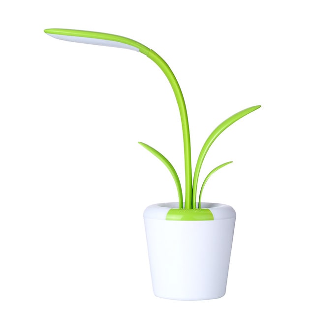 Plant Desk Lamp with LED Light Flexible Gooseneck Rechargeable Battery and USB Charging