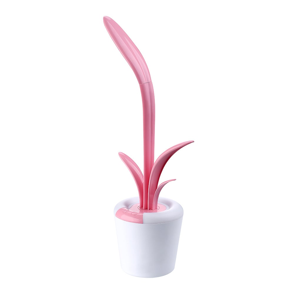 Plant Desk Lamp with LED Light Flexible Gooseneck Rechargeable Battery and USB Charging