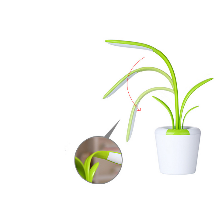 Plant Desk Lamp with LED Light Flexible Gooseneck Rechargeable Battery and USB Charging