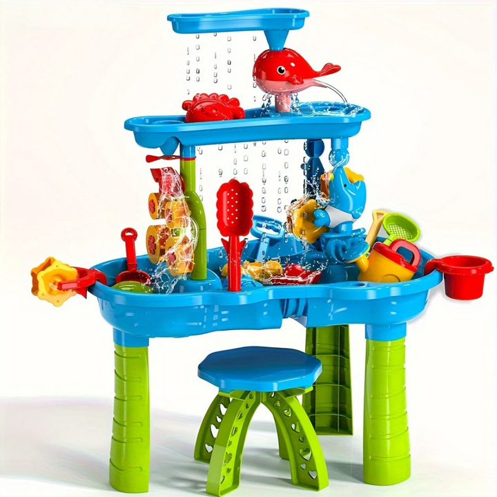 Kids' Sand and Water Table with 15 Accessories and Multi-Tier Design