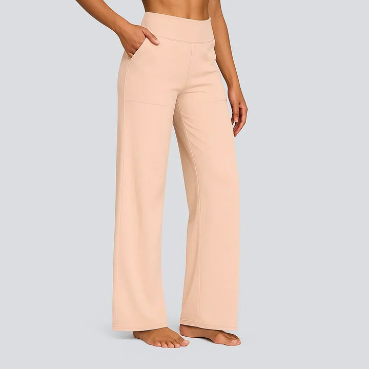 Women's Stretch Pants with High Waist, Soft, Breathable, Straight Cut