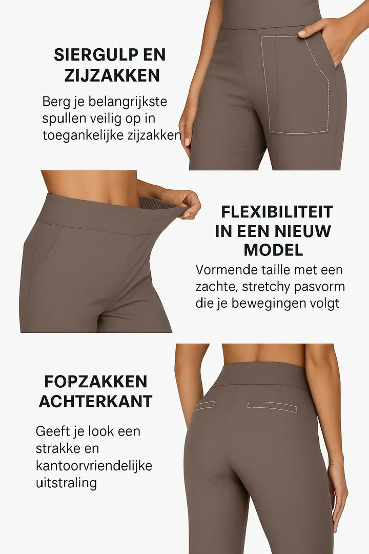 Women's High-Waisted Stretch Pants – Comfortable Pull-On Pants