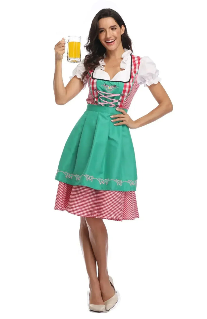 Classic Women's Dirndl Dress Set for Oktoberfest - Traditional Polyester