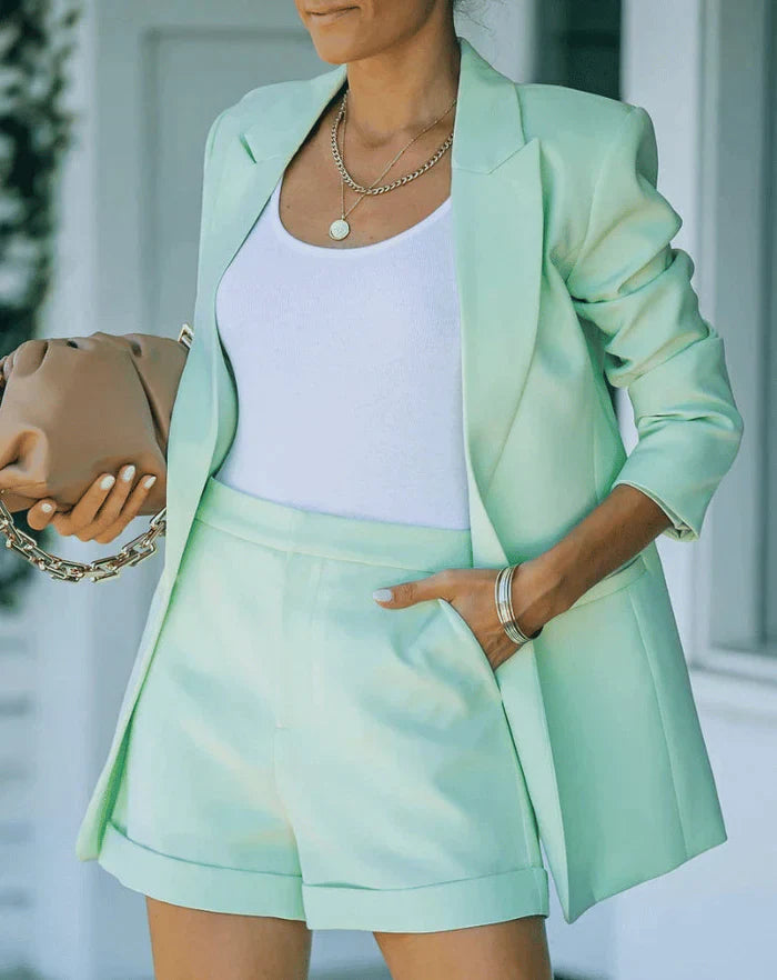 Chic Blazer Shorts Set for Women