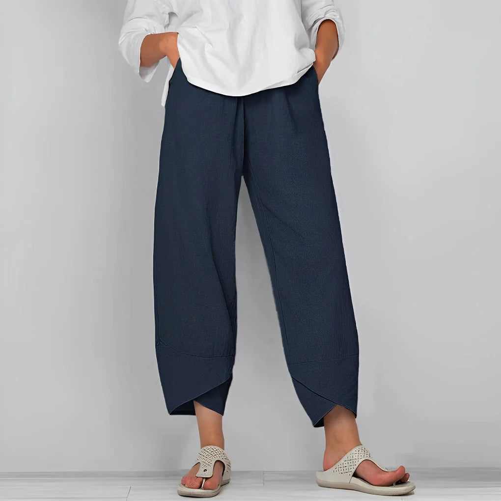 Elegant Wide‑Leg Satin Trousers