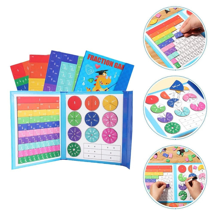 Magnetic Fraction Tiles and Circles with Wipe-Clean Book and Dry-Erase Marker