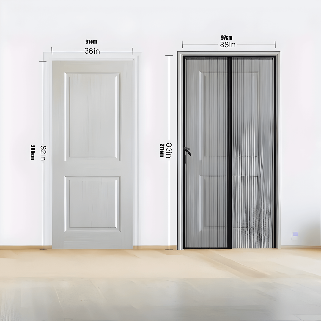 Magnetic Screen Door with Self-Closing Mesh and Hands-Free Pet Entry for Doorways