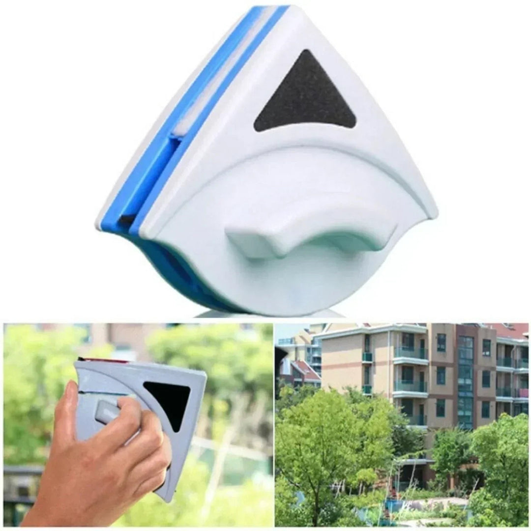 Magnetic Window Cleaner Squeegee with Double-Sided Cleaning and Replaceable Pads