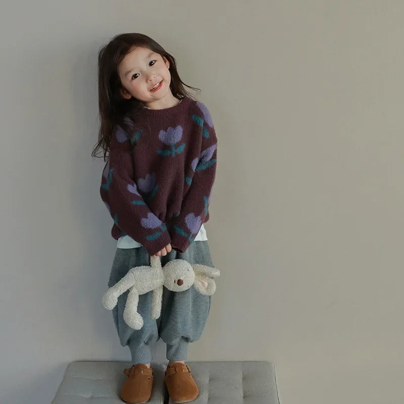 Evdokia  – Sweater with Flowers for Kids