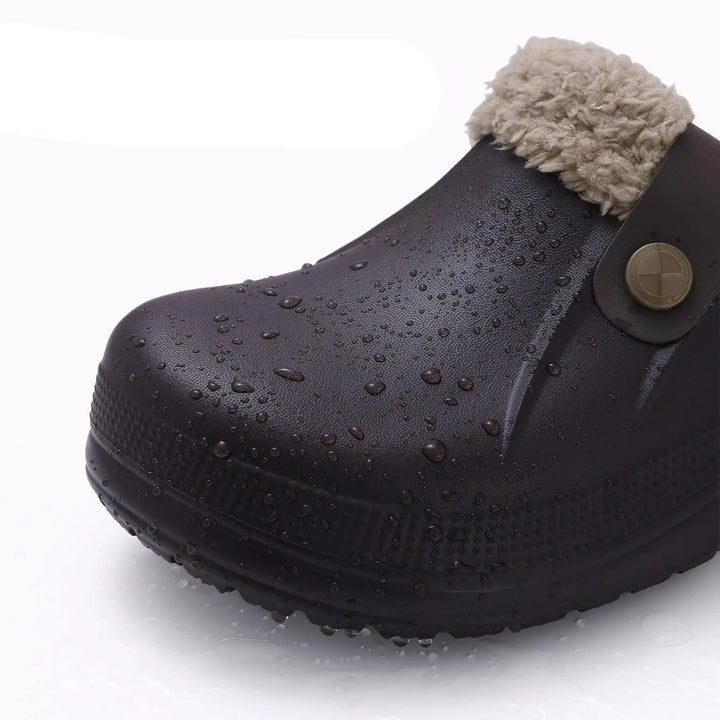 Men's Waterproof Fur-Lined Winter Clogs with Non-Slip Sole