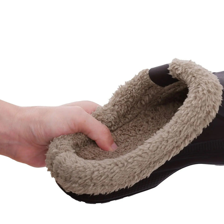 Men's Waterproof Fur-Lined Winter Clogs with Non-Slip Sole