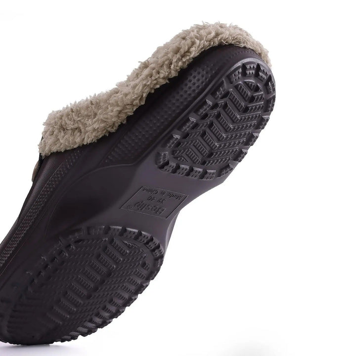 Men's Waterproof Fur-Lined Winter Clogs with Non-Slip Sole