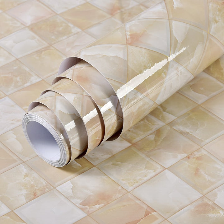 Marble Contact Paper for Countertop and Shelf Liner with Peel and Stick Waterproof Glossy Finish