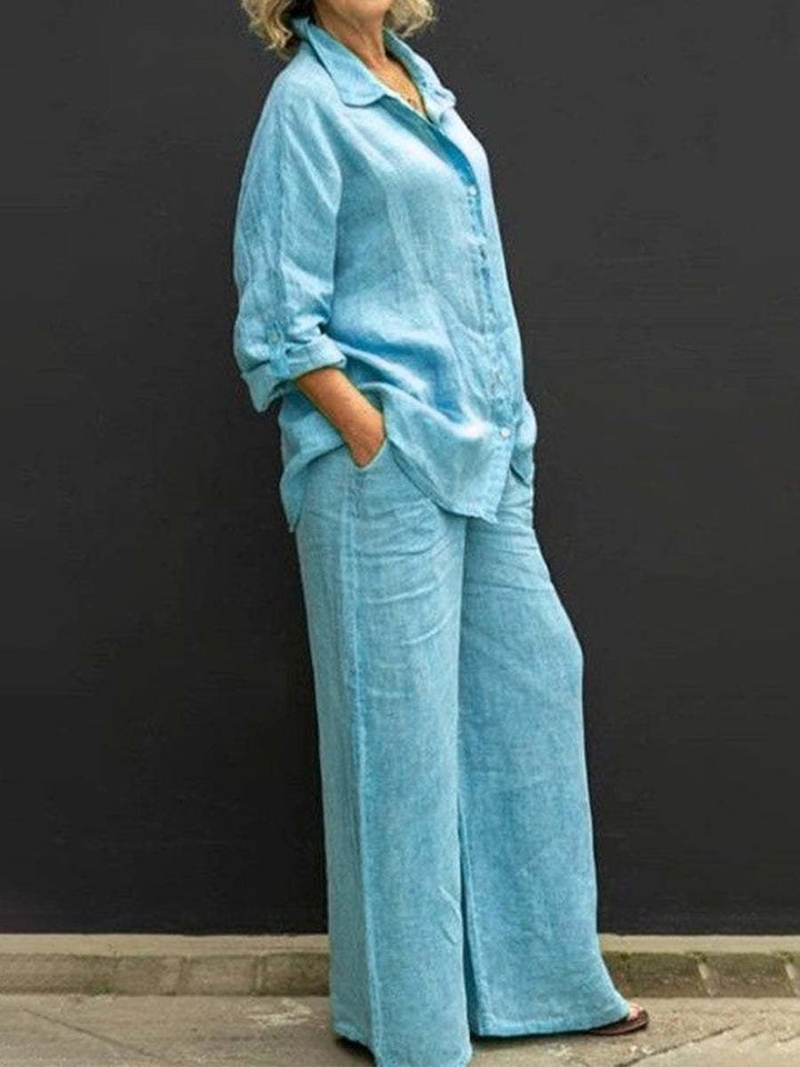 Two-Piece Cotton-Linen Women's Summer Suit – Linora