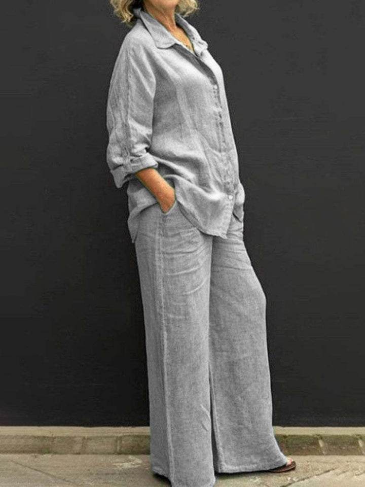 Two-Piece Cotton-Linen Women's Summer Suit – Linora
