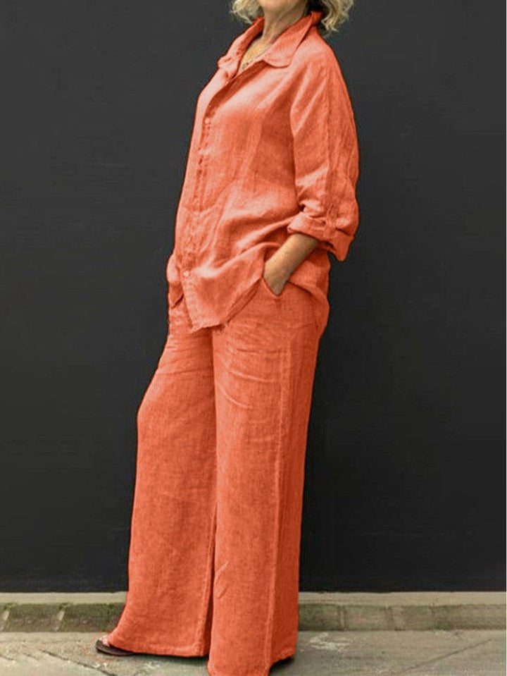 Two-Piece Cotton-Linen Women's Summer Suit – Linora