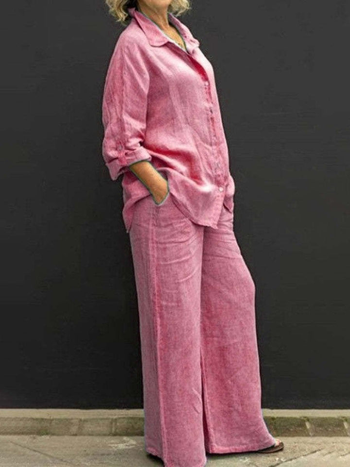 Two-Piece Cotton-Linen Women's Summer Suit – Linora
