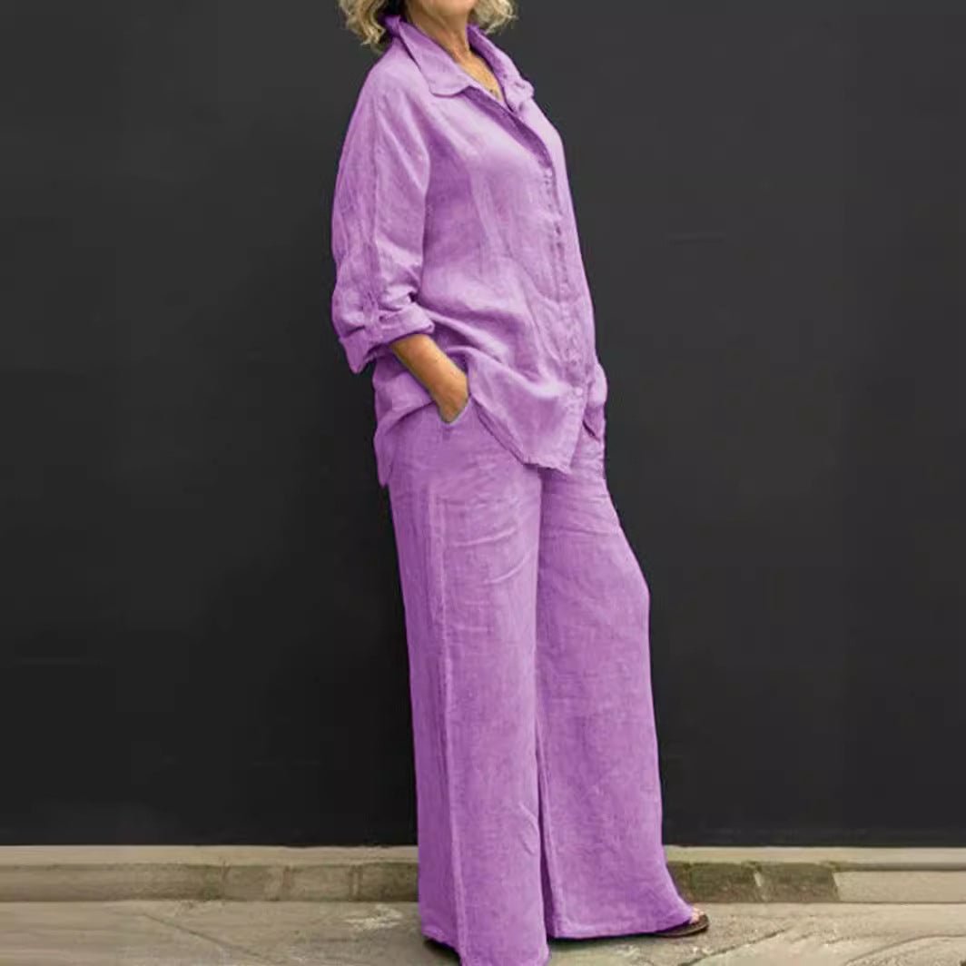 Two-Piece Cotton-Linen Women's Summer Suit – Linora