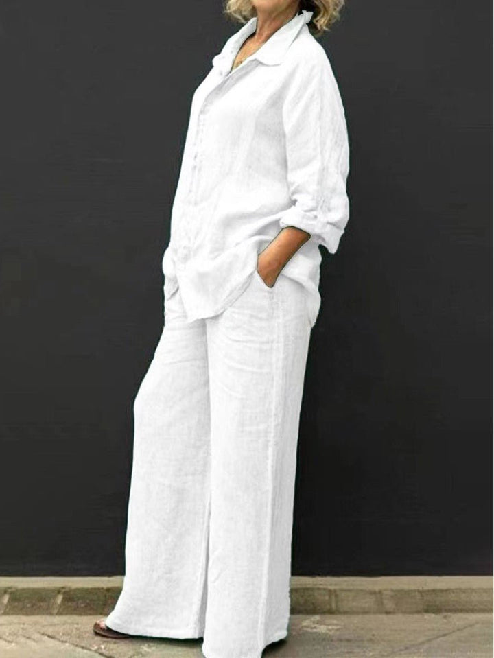 Two-Piece Cotton-Linen Women's Summer Suit – Linora