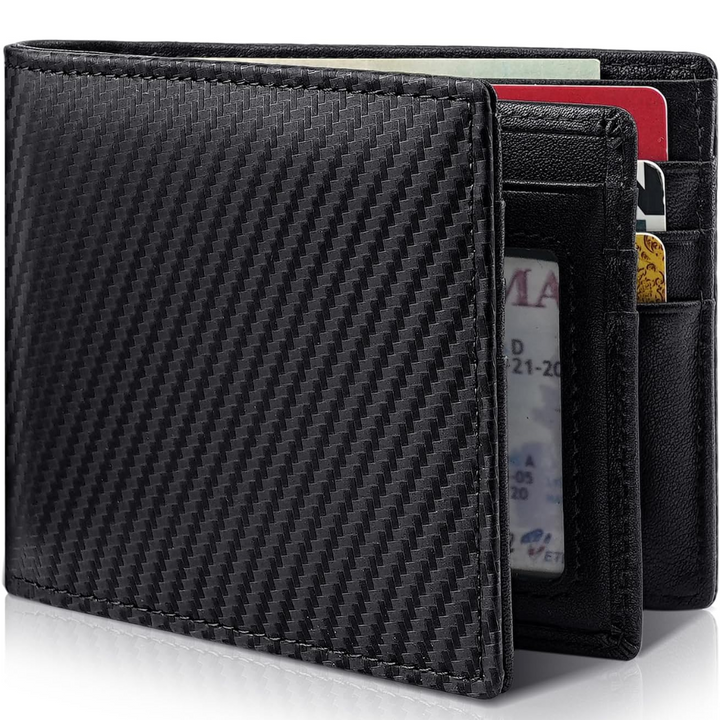 Men's Genuine Leather Bifold Wallet with RFID Protection