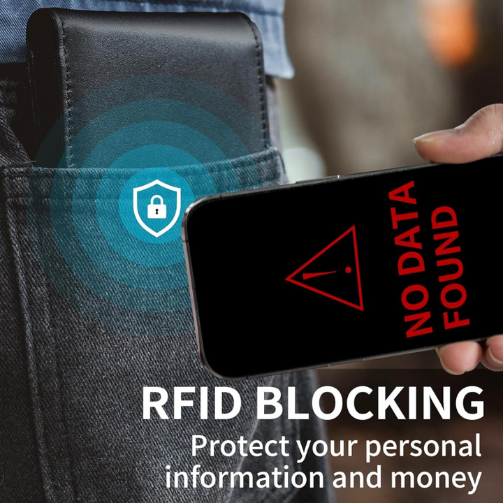 Men's Genuine Leather Bifold Wallet with RFID Protection