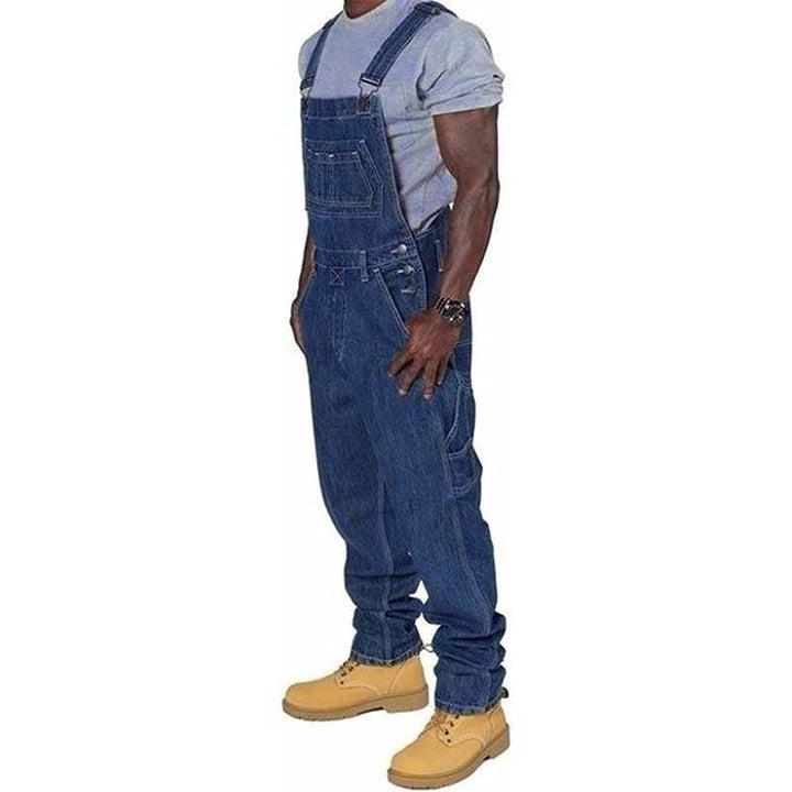 Men's Denim Dungarees Loose Fit – Work Overalls with Multiple Pockets