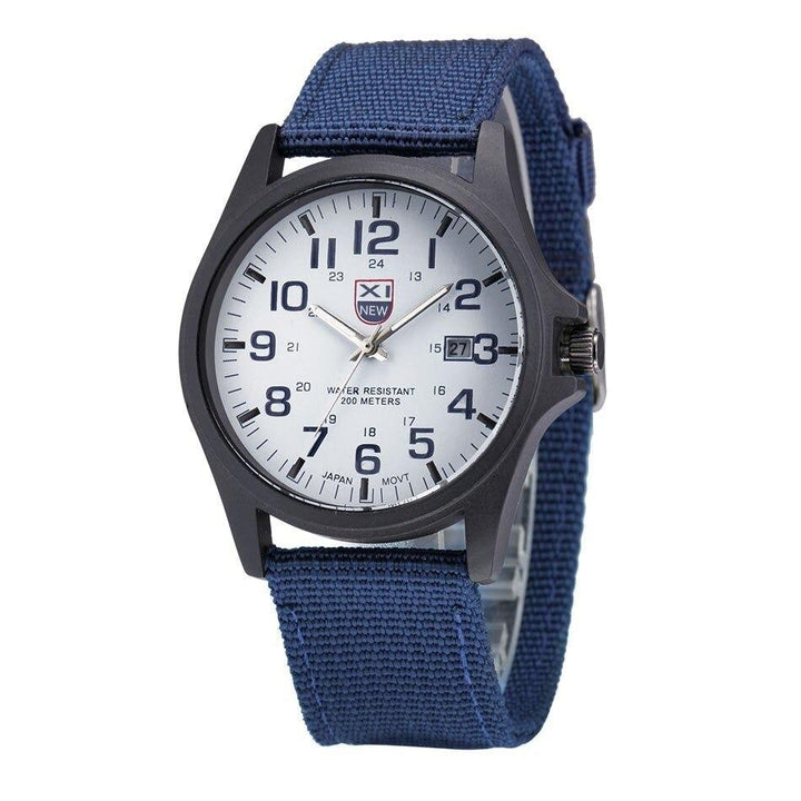 Men's Field Watch Tactical Analog with Nylon Strap Military Scale for Outdoor Adventure
