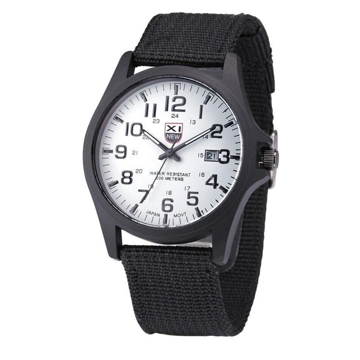 Men's Field Watch Tactical Analog with Nylon Strap Military Scale for Outdoor Adventure