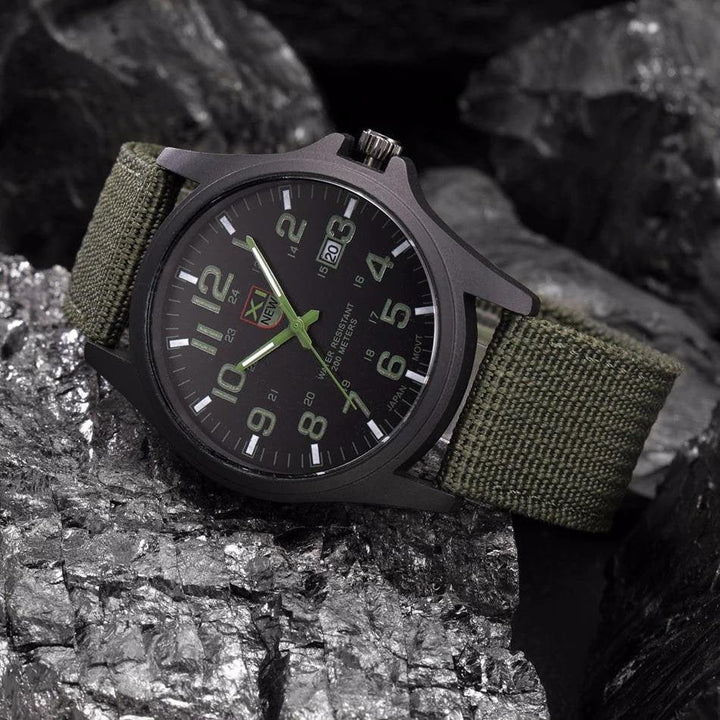 Men's Field Watch Tactical Analog with Nylon Strap Military Scale for Outdoor Adventure
