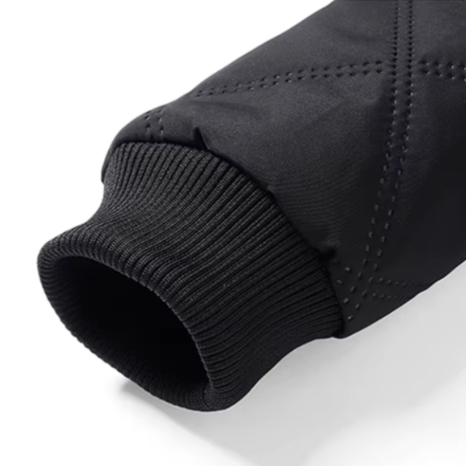 Men's Winter Jacket with Diamond-Quilted Shell and Fleece Lining Stand Collar