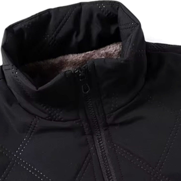 Men's Winter Jacket with Quilted Bomber Shell and Plush Fleece Lining