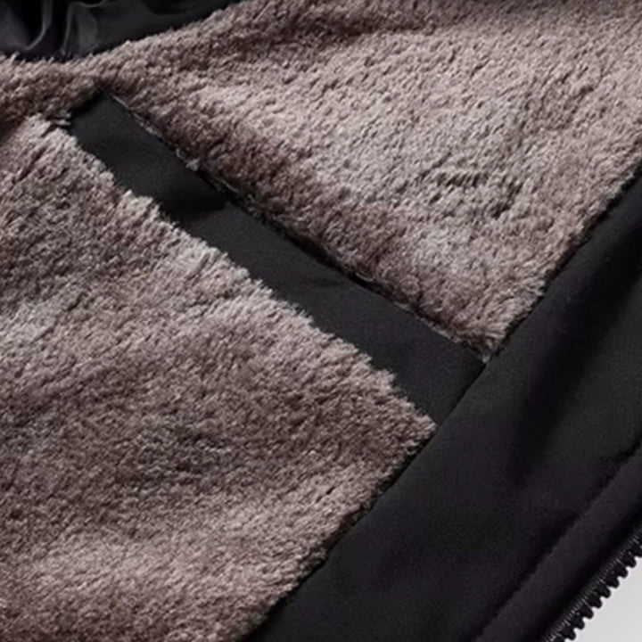 Men's Winter Jacket with Quilted Bomber Shell and Plush Fleece Lining