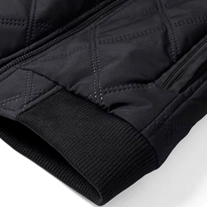Men's Winter Jacket with Quilted Bomber Shell and Plush Fleece Lining