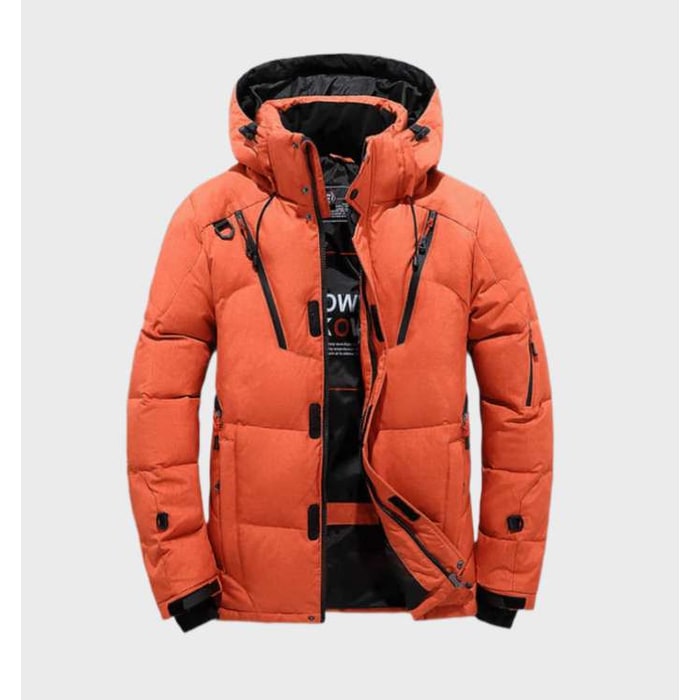 Men's Winter Jackets Hooded Puffer with Padded Insulation and Zip Pockets