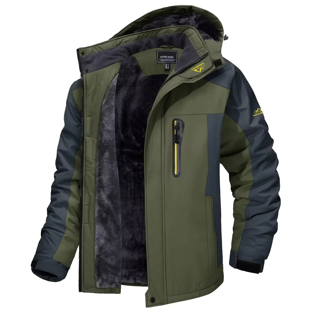 Men's Winter Jackets with Waterproof Shell and Fleece Lining Detachable Hood