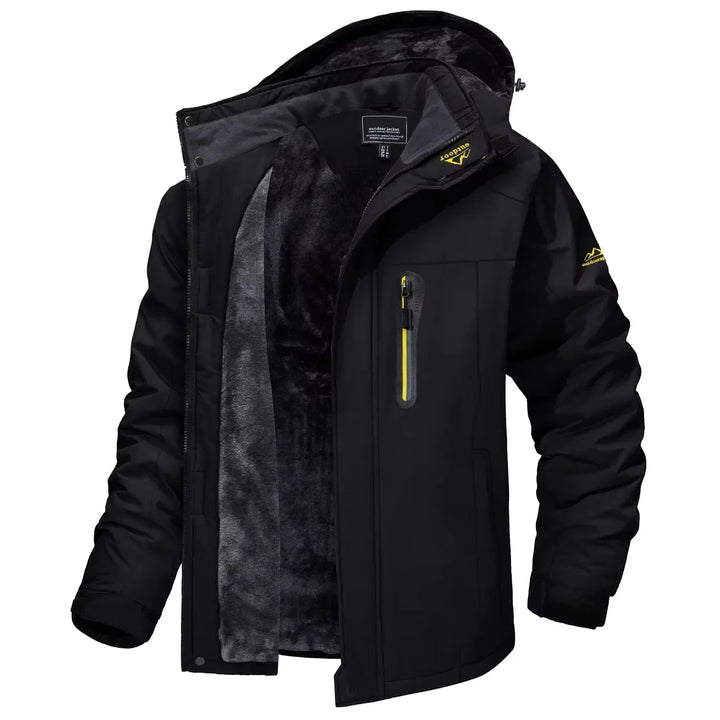 Men's Winter Jackets with Waterproof Shell and Fleece Lining Detachable Hood