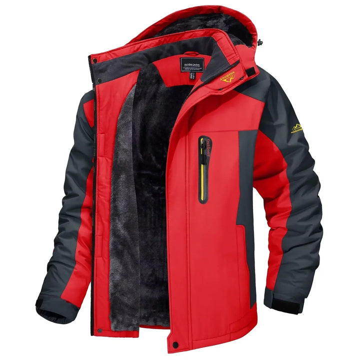 Men's Winter Jackets with Waterproof Shell and Fleece Lining Detachable Hood