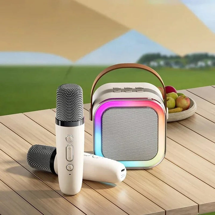 Mini Karaoke Machine with Wireless Microphones and Portable Bluetooth Speaker