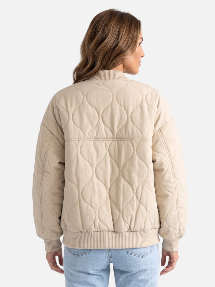 Women's Quilted Zip-Up Bomber Jacket