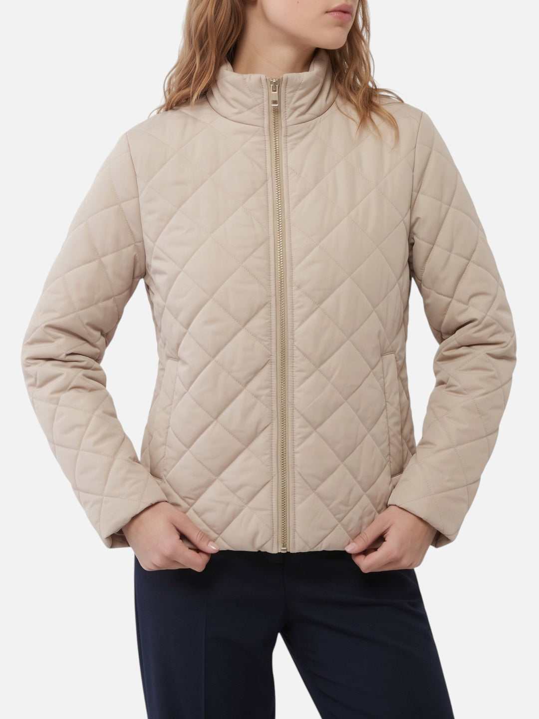 Women's Diamond Quilted Zip-Up Jacket