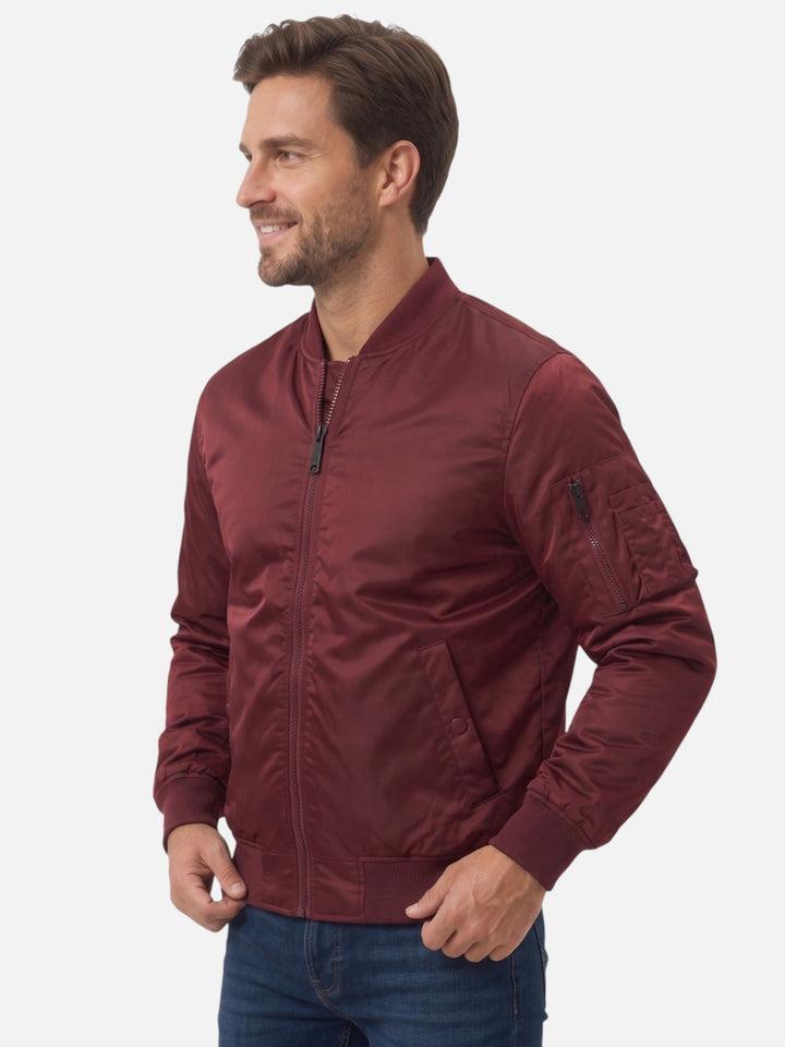 Men's Zip-Up Windbreaker Bomber Jacket