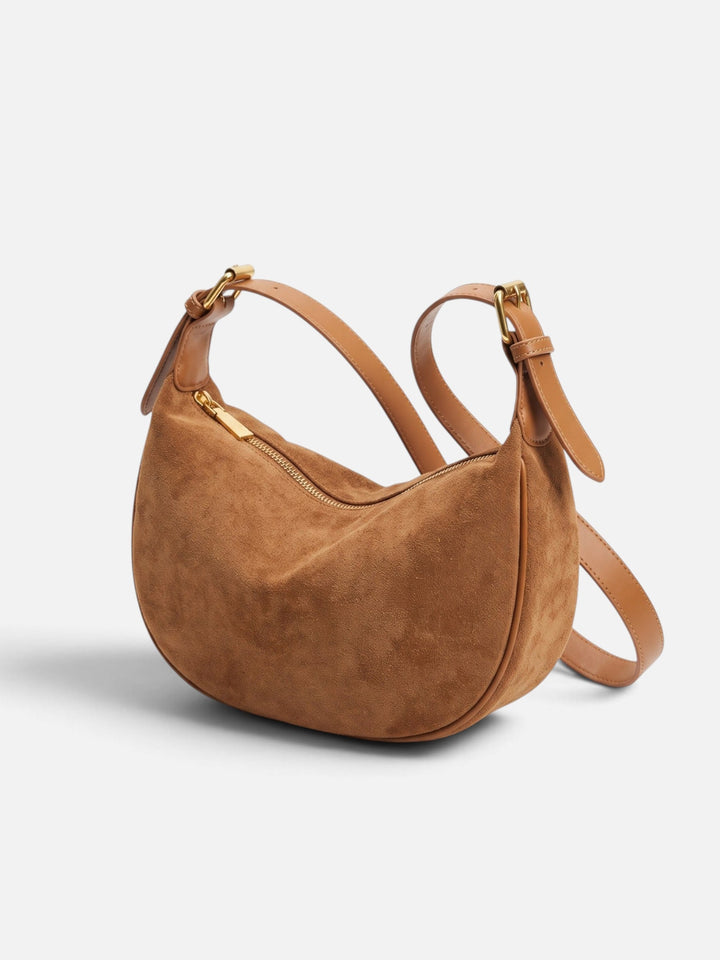 Women's Faux Suede Zip Hobo Bag