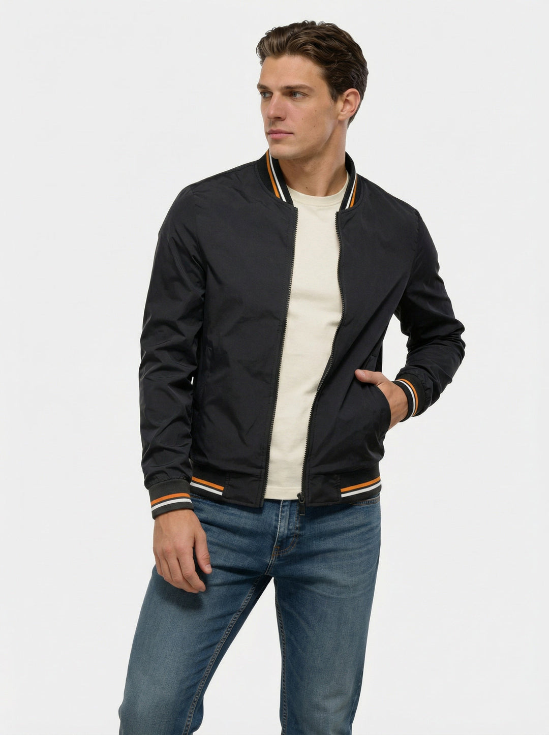 Men's Comfortable Zip-Up Bomber Jacket