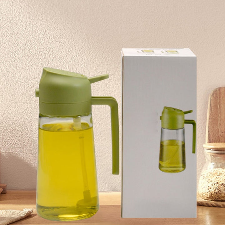Oil Olive Sprayer Dispenser with Glass Bottle and Flip-Top Pouring Spout And Vinegar
