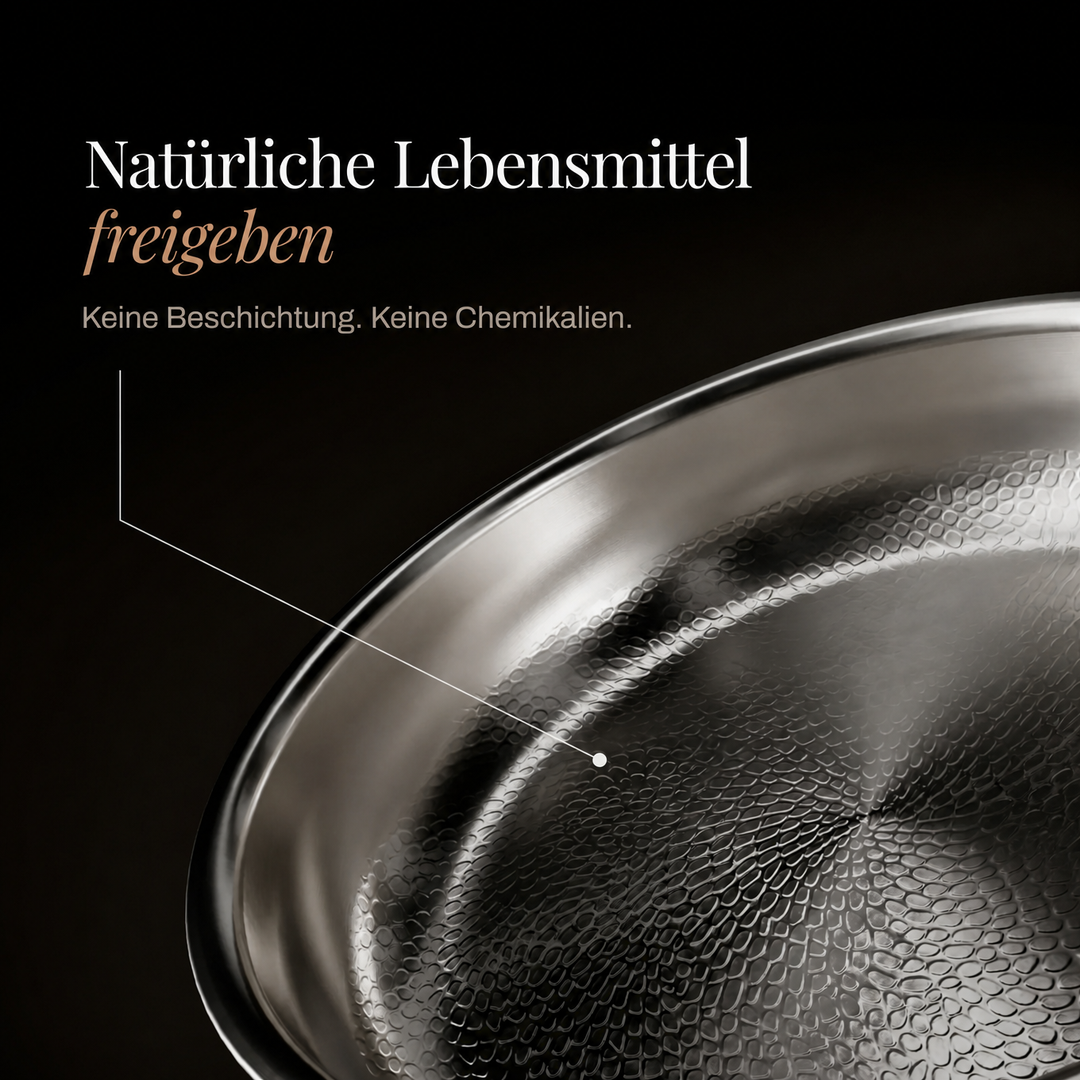 Hand-hammered titanium wok with flat base