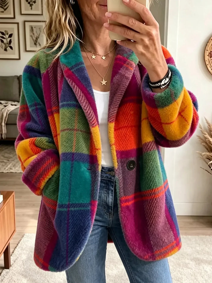 Cozy Multicolored Checked Coat